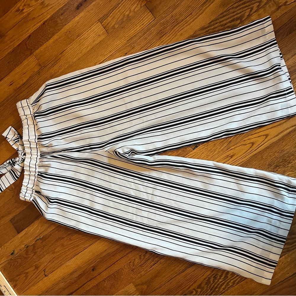 Skies Are Blue Black and White Striped Pants - Picture 6 of 6